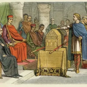 Harold Swears Print, Norman Conquest Scene Harold Swears Print, Norman Conquest Scene