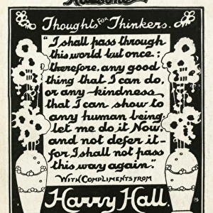 Harry Hall advertising card