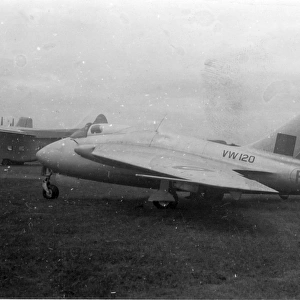 The third de Havilland DH108 VW120 at the SBAC display
