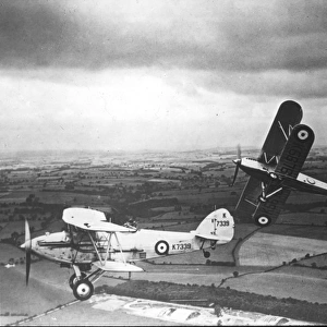 Hawker Fury K5676 makes a mock attack on Hawker Audax