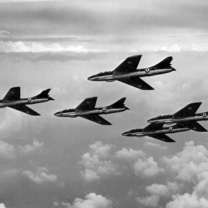 Five Hawker Hunter 4s in formation