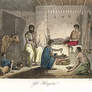 Hazorta house, a tribe of shepherd cavedwellers in Abyssinia