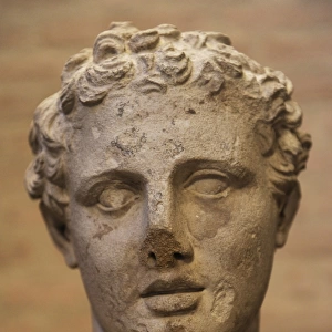 Head of Ares, god of war. Roman sculpture