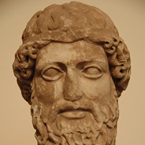 Head of a bearded god in Pentelic marble probably depicting