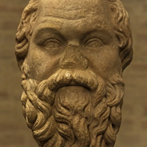 Head of greek philosopher Socrates