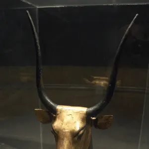 Head of Hathor as cow from grave of Tutankhamun. Egypt