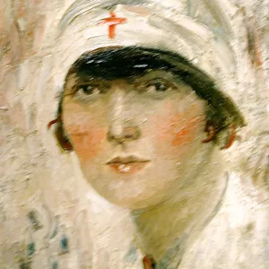 Head and shoulders portrait of a WW1 nurse