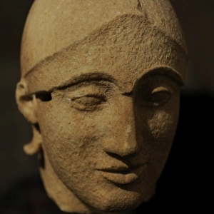 Head of the trojan helper. East Pediments Group of the Temp
