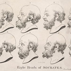 Eight heads of Socrates, Classical Greek philosopher