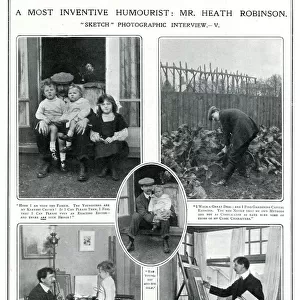 Heath Robinson at home with his family