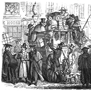 Heavily-laden and crowded coach, c. 1820