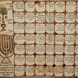 Hebraic calendar (19th c. ). ISRAEL. Jerusalem