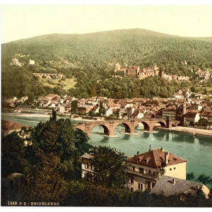 Heidelberg, seen from the Philosophenweg, Baden, Germany