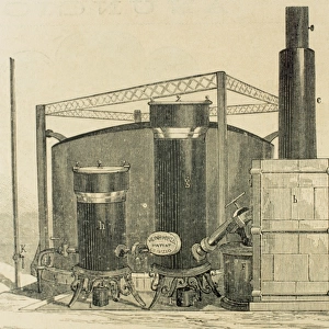Heinr Hirzel machine to produce gas for lighting