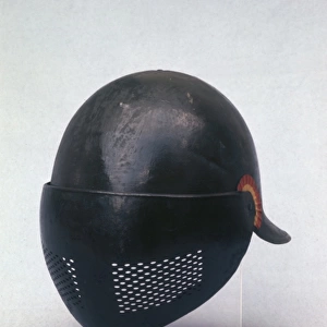 Helmet with visor and rosette, WW1