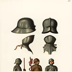 Helmets and gorgets, Germany, late 15th century
