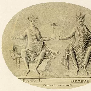 HENRY II (1133 - 1189) King of England (1154-89) with Henry I alongside