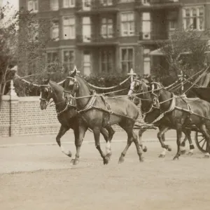 Heritage mail coach speeding through Folkestone