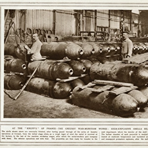 High explosive shells ready for the final process at Creusot