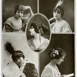 High fashion evening hairstyles with accessories 1912