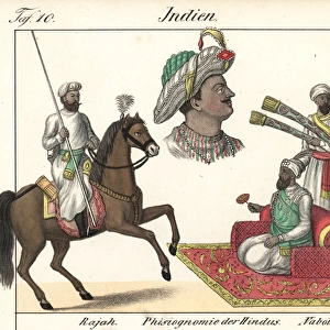 High-ranking Indians: rajah on horseback and a seated nabob