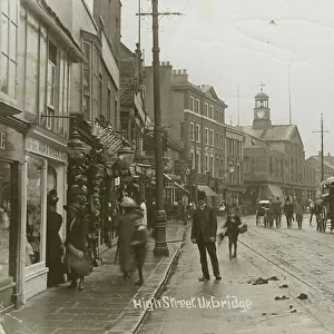High Street, Uxbridge, Hillingdon, London, England. Date: 1915