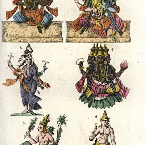 Hindu gods including Trimurti, Shiva, Vishnu and Brahma
