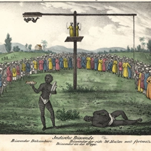 Hindu penitents on swing, holding burning coals