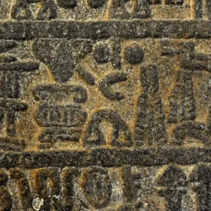 Hitite slabs with hieroglyphic inscription about the activit