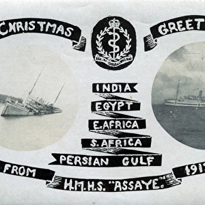 HMHS Assaye, Christmas Greetings, WW1