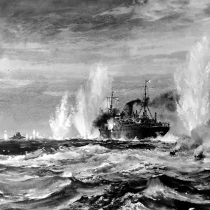 HMS Jervis Bay attacking the Admiral Scheer, Second Worl