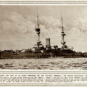 HMS Majestic battle-ship torpedoed and sunk 1915