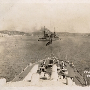 HMS Marlborough - Last look up the Bosphorus