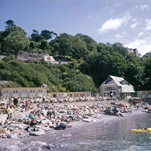 Holidaymakers at Beacon Cove, Torquay, Devon