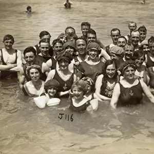 Holidaymakers in the sea at Margate, Kent