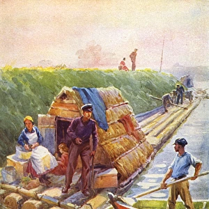 Home on a raft of logs - East Prussian Canal
