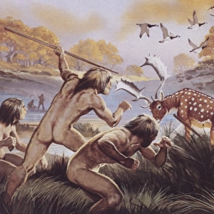 Homo neanderthalensis hunting in Swanscombe