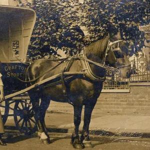 Horse-drawn cart for Trumans Brewery in Ashford, Kent