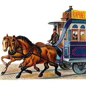 Horse-drawn tram on a Victorian scrap