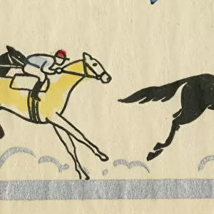 Horse racing in Art Deco style