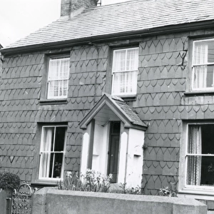 House with decorative slate tiling, North Wales