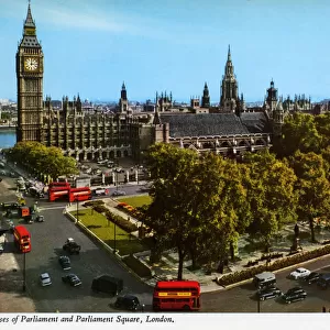 The Houses of Parliament and Parliament Square, London