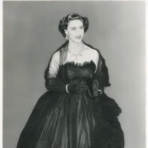 HRH Princess Margaret in a black Dior Dress