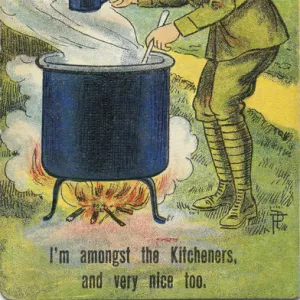 Humorous postcard, soldier on Western Front, WW1