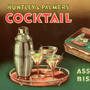 Huntley and Palmers Cocktail biscuit tin lid