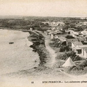Huts on east beach, Sidi Ferruch, Algiers Province, Algeria