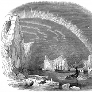 Icebergs and the Aurora Borealis, Arctic, c. 1849