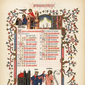 Illuminated calendar for February 1846