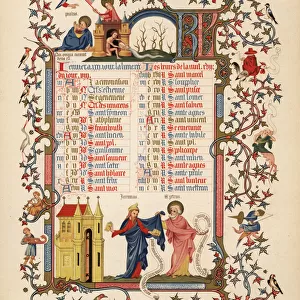 Illuminated calendar for January 1846