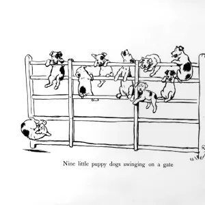 Illustration by Cecil Aldin, Ten Little Puppy Dogs